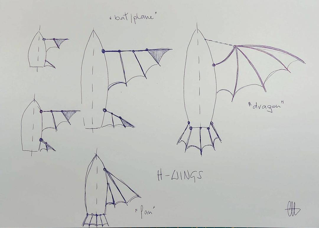 horizontal wing sketches
